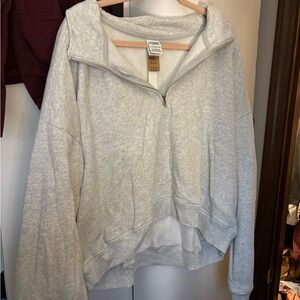 Victoria secret PINK gray cropped sweatshirt